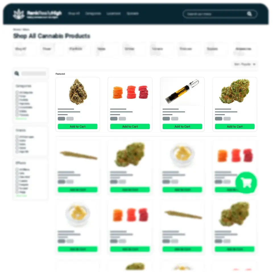 Cannabis Dispensary Retail Advertising Platform Featured Menu